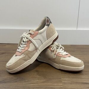 Madewell Snakeskin Beige and Pink Sneakers